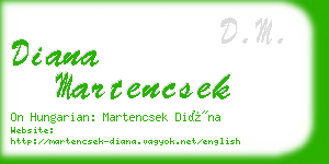 diana martencsek business card